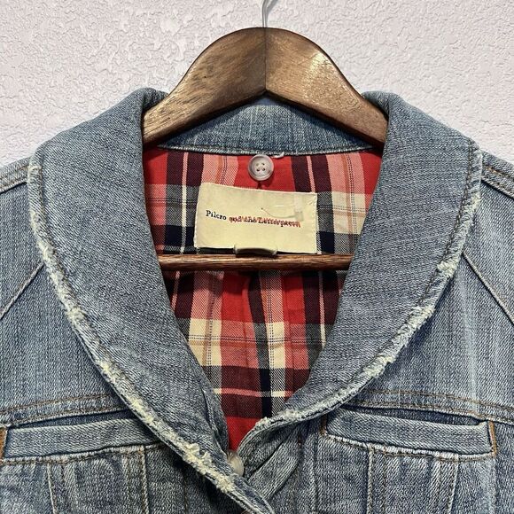 Anthropologie Pilcro and the Letterpress Denim Jean Jacket Cropped Size Small - Picture 3 of 11